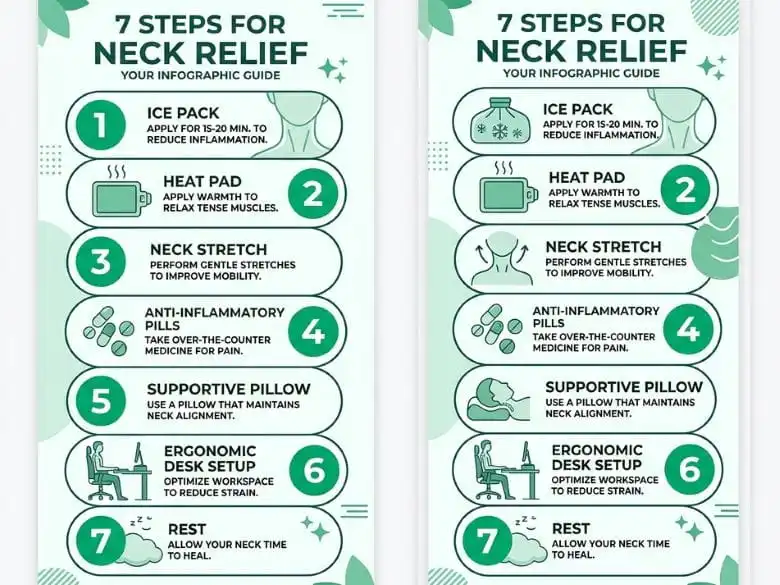 Infographic showing 7 proven pinched nerve cure home remedies step by step