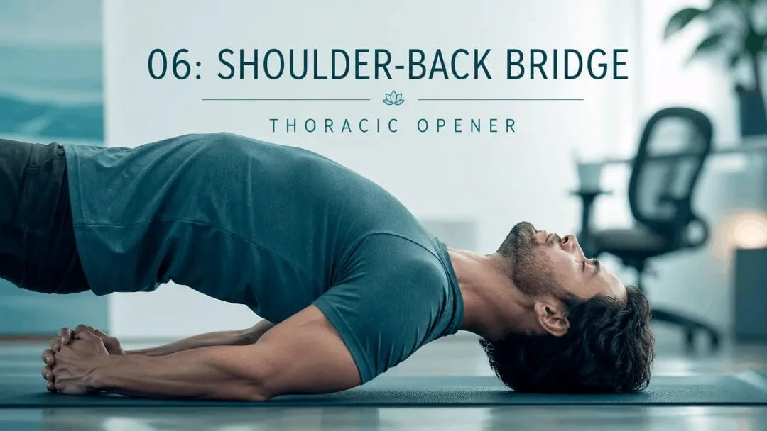 Thai shoulder bridge upper back stretch for desk workers